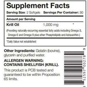 Captains Krill Oil Supplement Facts