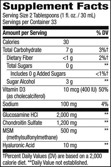 Joint Movement Glucosamine Supplement Facts
