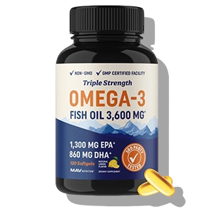 MAV NUTRITION Triple Strength Omega 3 Fish Oil